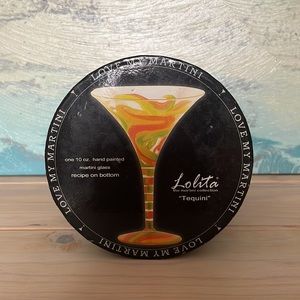 LOLITA Glassware hand painted, Tequini Martini glass, 10 oz, NWT